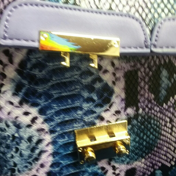 Snakeskin purse lavender purple turquoise blue - Picture 7 of 8